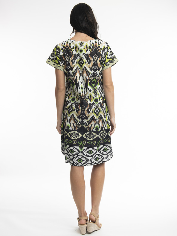 Orientique Zelena in črna Orientique Izmir ženska vzorčasta obojestranska obleka