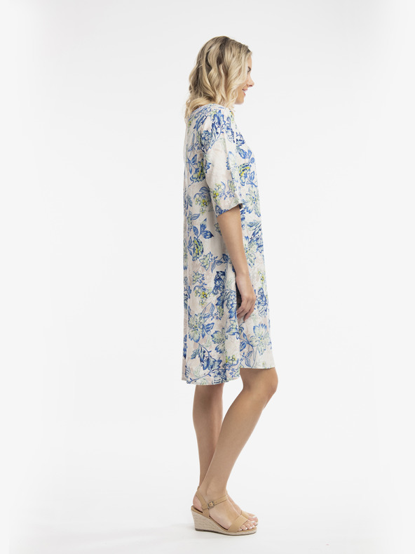 Orientique Belo-modra ženska vzorčasta obleka Orientique Rhodes