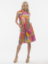 Orientique Oranžno-rožnata ženska vzorčasta obleka z žepi Orientique