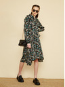 ZOOT.lab Črna srajčna obleka s cvetlicami ZOOT.lab Karlotta