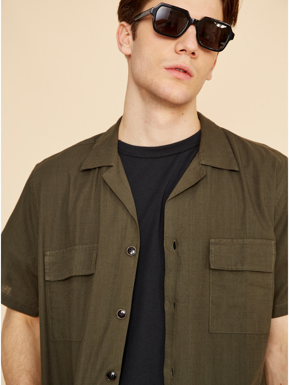 ZOOT.lab Zelene moške lanene kratke hlače ZOOT.lab Gavin