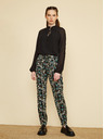 ZOOT.lab Črne ženske cvetlične hlače ZOOT.lab Rosalyn