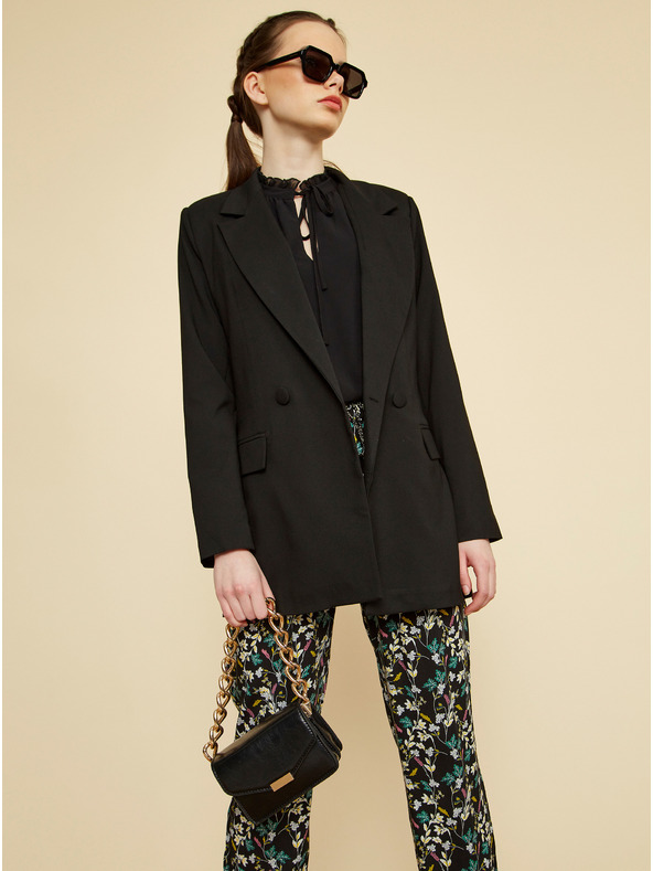 ZOOT.lab Črne ženske cvetlične hlače ZOOT.lab Rosalyn