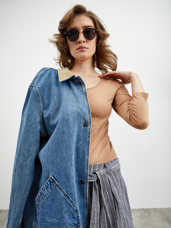 ZOOT.lab Sivo-modre črtaste ženske hlače ZOOT.lab Julette