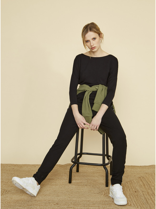 ZOOT.lab Črne ženske hlače ZOOT Baseline Xenia Stripe