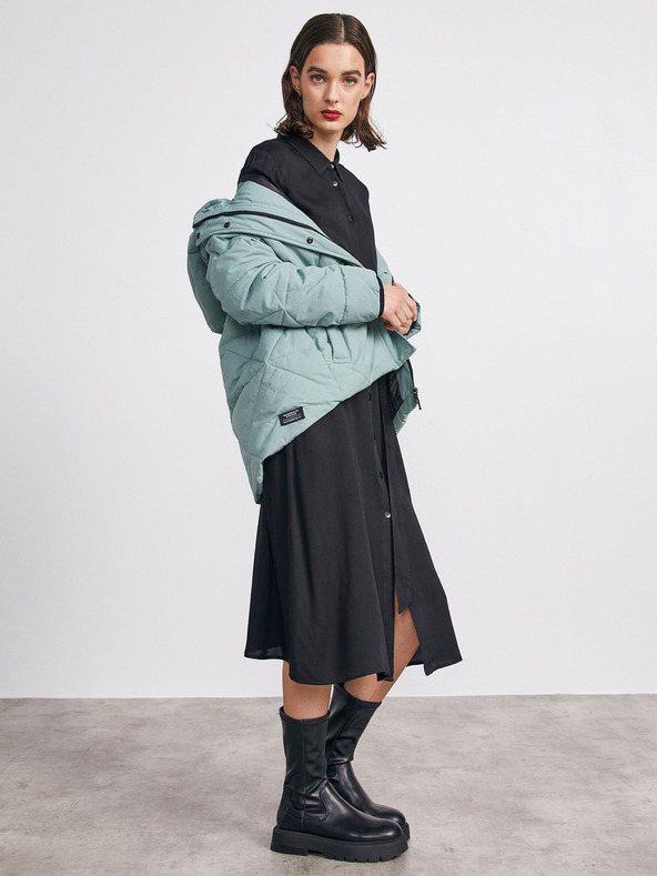 ZOOT.lab Črna ženska srajca midi obleka METROOPOLIS by ZOOT.lab Sharon