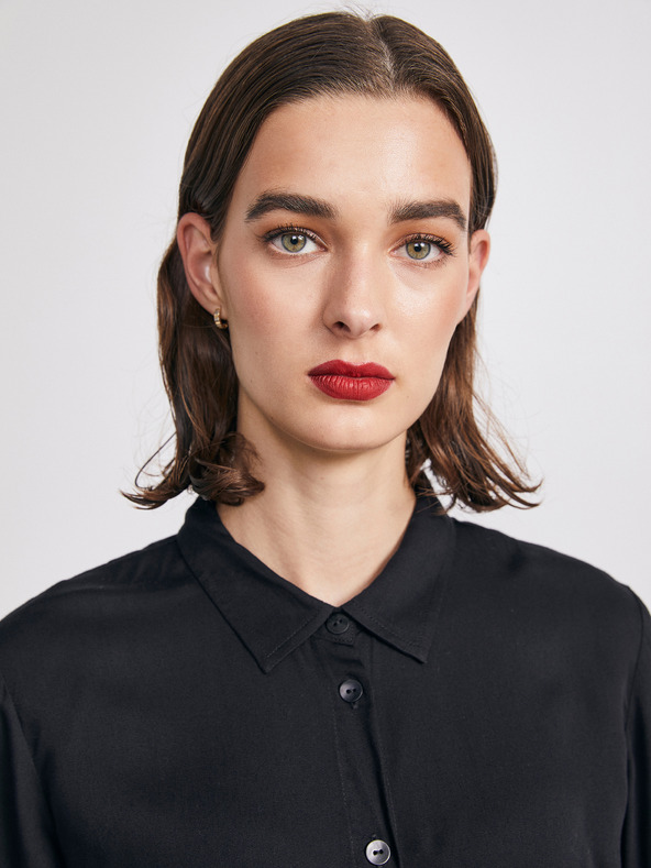 ZOOT.lab Črna ženska srajca midi obleka METROOPOLIS by ZOOT.lab Sharon