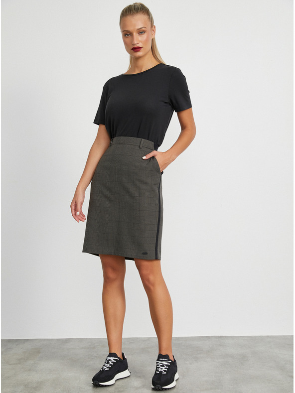 ZOOT.lab Temno siva ženska karkirana krila z rokavi METROOPOLIS Fatima