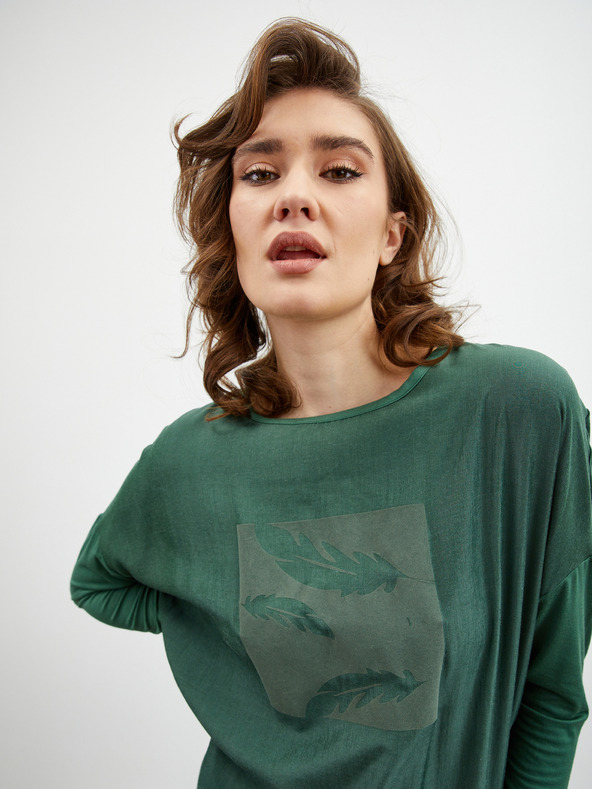 ZOOT.lab Zelena ženska majica s potiskom ZOOT.lab Rozy