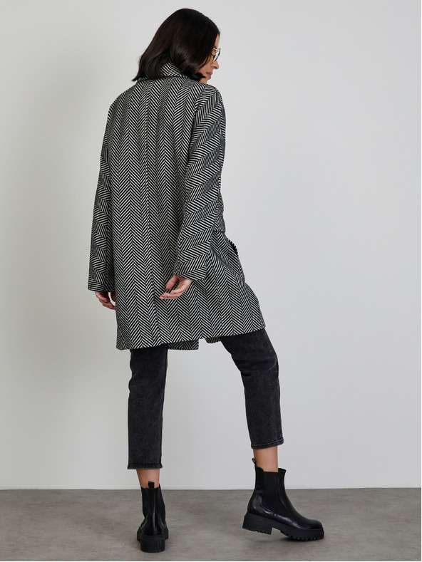 ZOOT.lab Belo-črn ženski zimski plašč z vzorcem ZOOT.lab Sherry