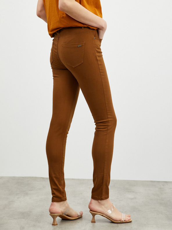 ZOOT.lab Rjave ženske hlače tankega kroja ZOOT.lab Anna 2