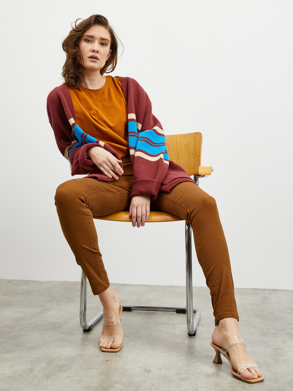 ZOOT.lab Rjave ženske hlače tankega kroja ZOOT.lab Anna 2