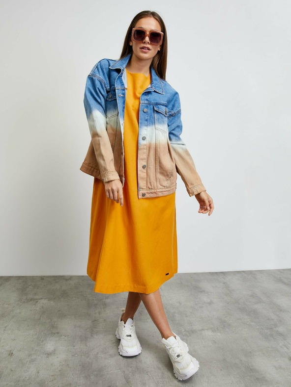 ZOOT.lab Oranžna osnovna obleka z balonastimi rokavi METROOPOLIS by ZOOT.lab Vasilisa