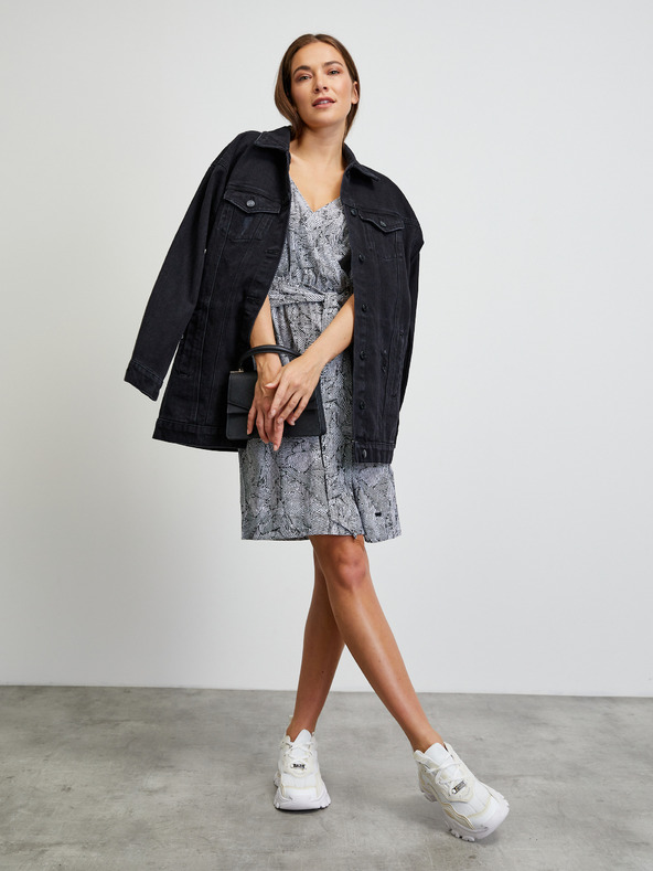 ZOOT.lab Bela in črna vzorčasta obleka METROOPOLIS by ZOOT.lab Trudy