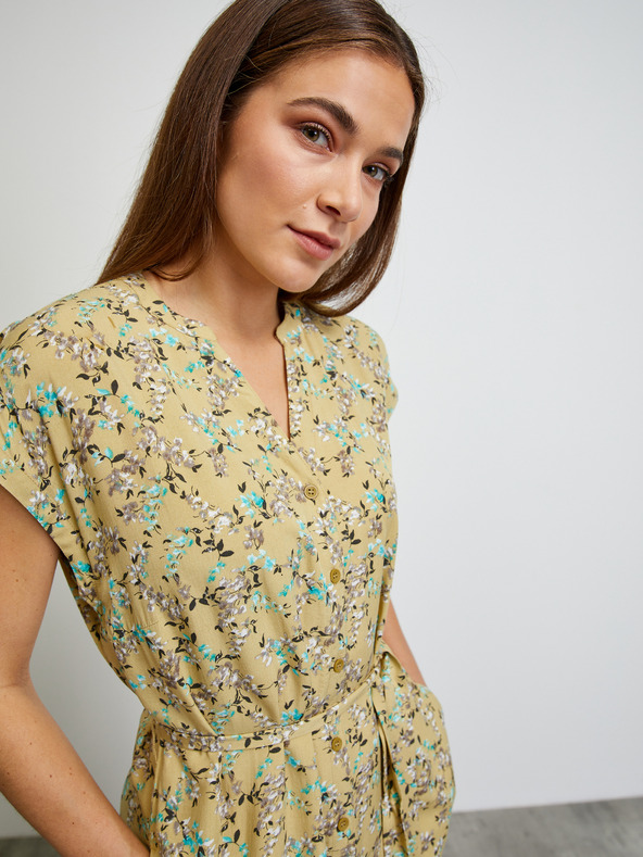 ZOOT.lab Rumena cvetlična srajčna obleka ZOOT.lab Lake