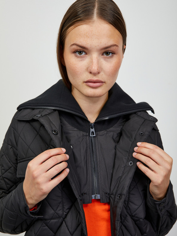 ZOOT.lab Črn ženski prešiti lahki plašč z ovratnikom ZOOT.lab Sienna