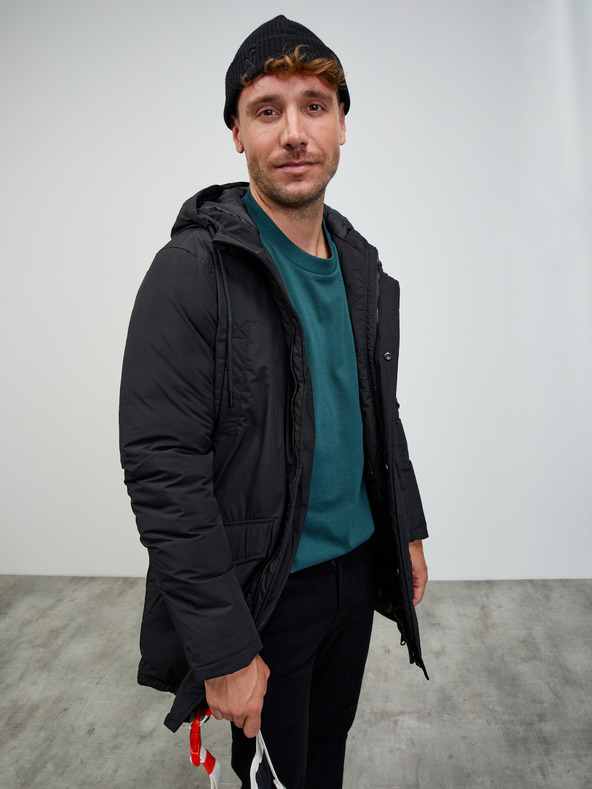 ZOOT.lab Črna moška parka s kapuco ZOOT.lab Charls