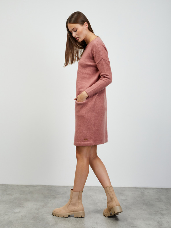 ZOOT.lab Starorožnata puloverska obleka z mešanico volne ZOOT.lab Dania