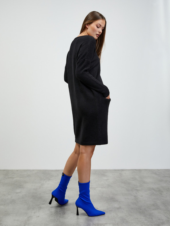 ZOOT.lab Črna puloverska obleka iz volnene mešanice ZOOT.lab Dania