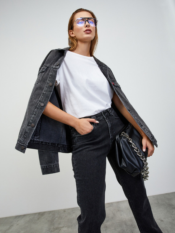 ZOOT.lab Črne ženske kavbojke ravnega kroja ZOOT.lab Quinn