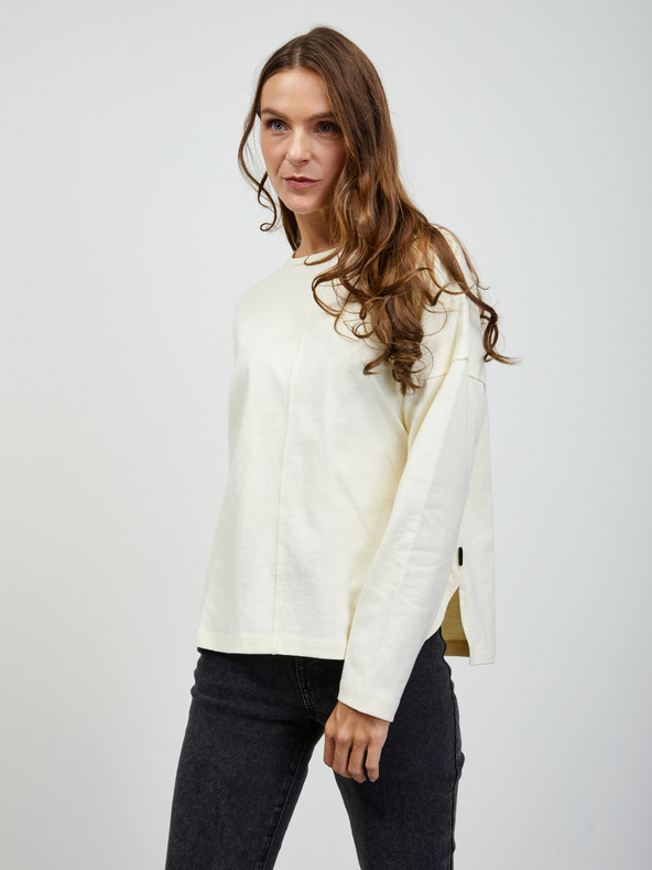 ZOOT.lab Kremasta ženska osnovna majica z dolgimi rokavi ZOOT.lab Bambie