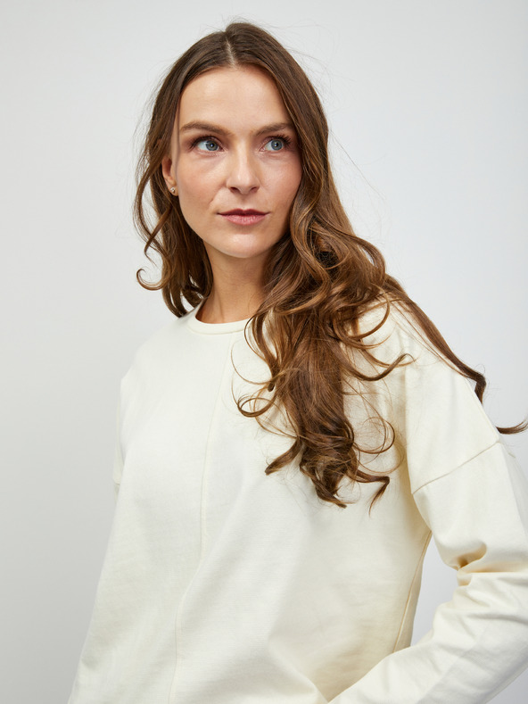 ZOOT.lab Kremasta ženska osnovna majica z dolgimi rokavi ZOOT.lab Bambie