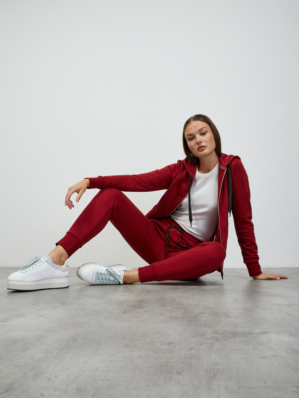 ZOOT.lab ZOOT.lab Laura ženska bordo majica s kapuco in zadrgo