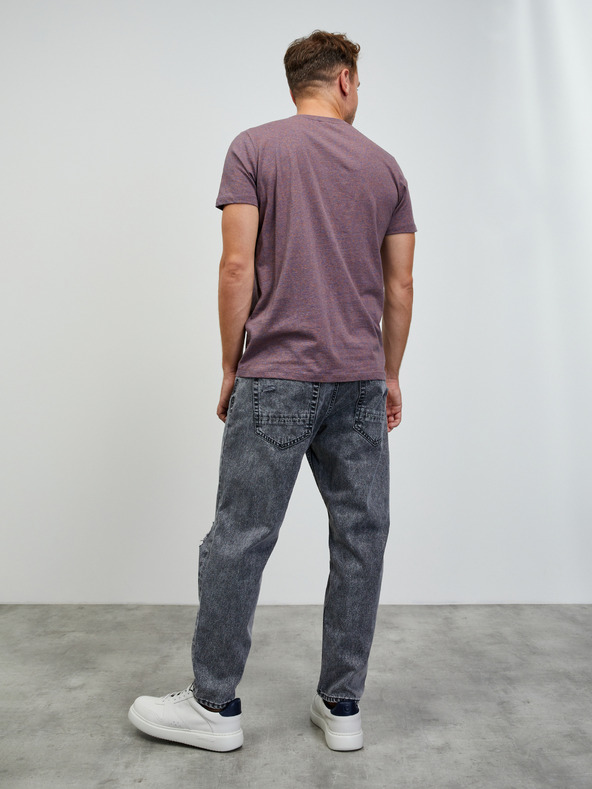 ZOOT.lab Vijolična moška črtasta osnovna majica ZOOT.lab Rex