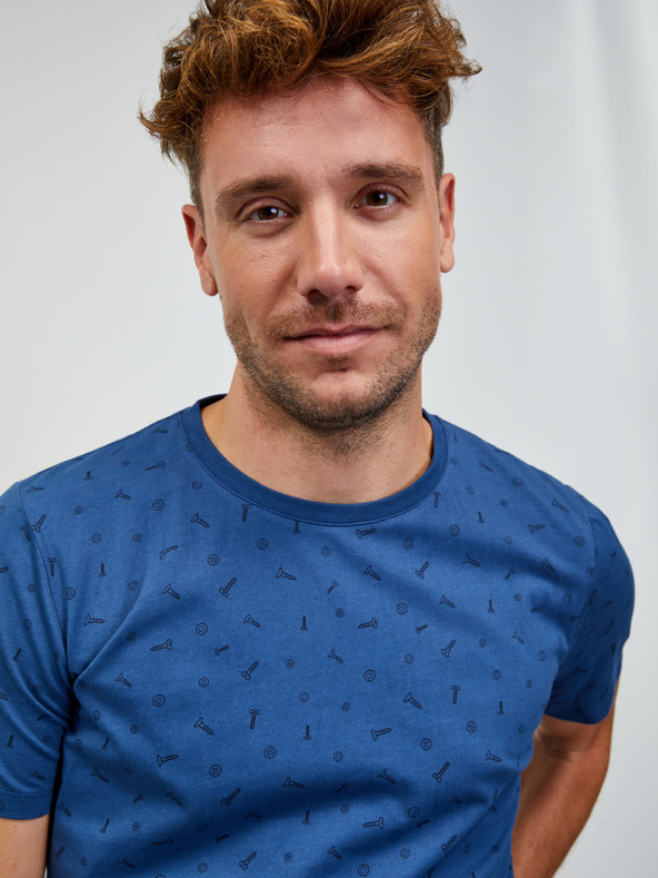 ZOOT.lab Modra moška majica ZOOT.lab Rowan z vzorcem