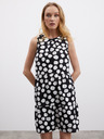 ZOOT.lab Belo-črna ženska obleka z volančki v obliki pik ZOOT.lab Petronella