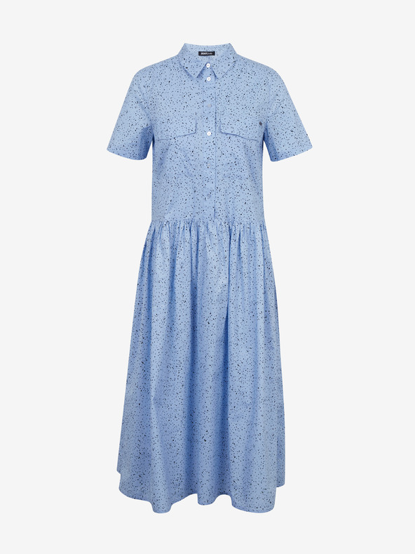 ZOOT.lab Svetlo modra vzorčasta ženska srajčna midi obleka ZOOT.lab Reed