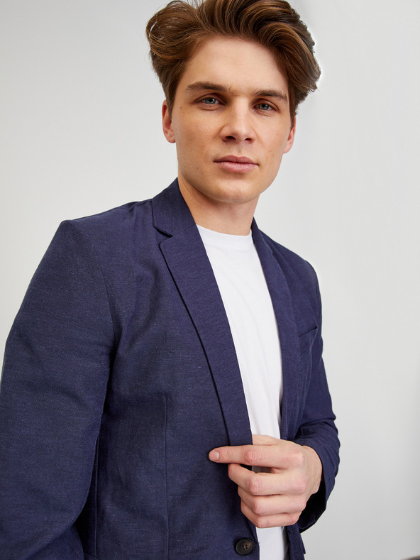 ZOOT.lab Temno modra moška lanena jakna ZOOT.lab Joseph