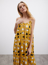 ZOOT.lab Gorčična ženska vzorčasta maksi obleka z volanom ZOOT.lab Grete
