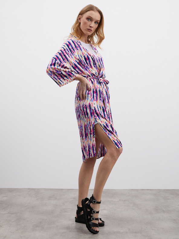 ZOOT.lab Roza in vijolična ženska vzorčasta zavita obleka ZOOT.lab Fifi