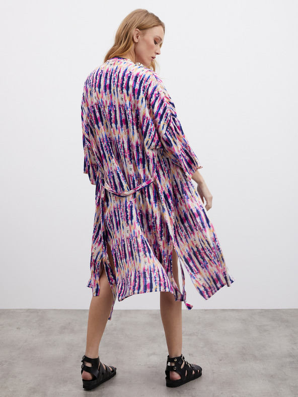 ZOOT.lab Roza in vijolična ženska vzorčasta zavita obleka ZOOT.lab Fifi