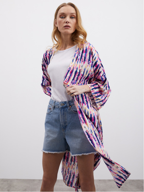 ZOOT.lab Roza in vijolična ženska vzorčasta zavita obleka ZOOT.lab Fifi