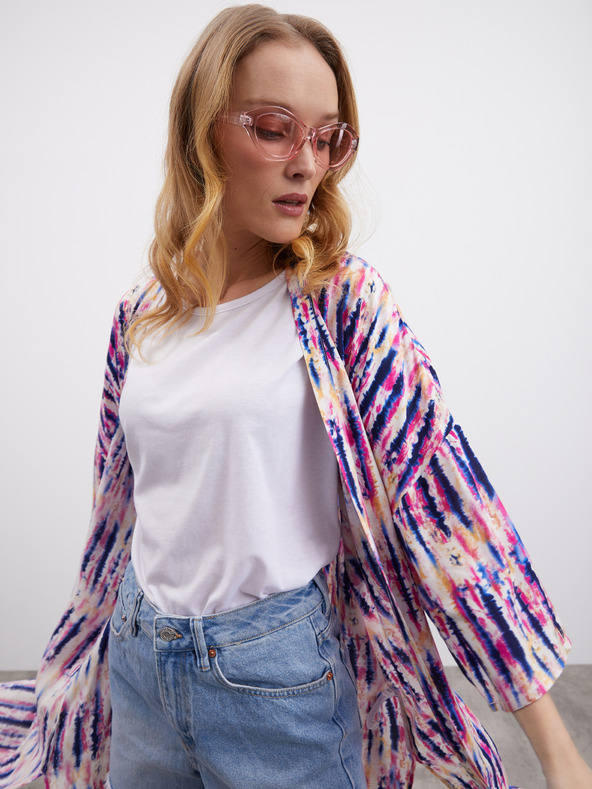 ZOOT.lab Roza in vijolična ženska vzorčasta zavita obleka ZOOT.lab Fifi