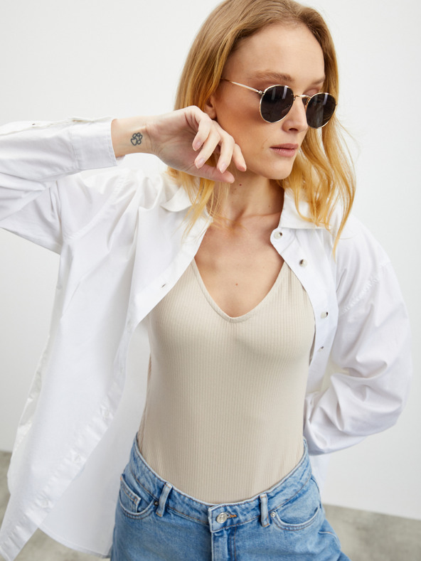 ZOOT.lab Svetlo rjava ženska rebrasta majica ZOOT.lab Olga