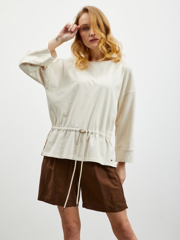 ZOOT.lab Kremna prevelika majica z vrvico v pasu ZOOT.lab