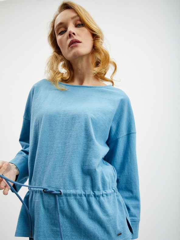 ZOOT.lab Svetlomodra ženska prevelika jopa z vrvico v pasu ZOOT.lab Sash