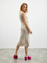 ZOOT.lab Bež ženska rebrasta obleka z razporkom ZOOT.lab Delie