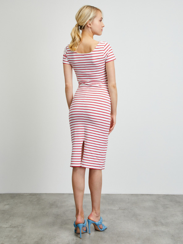 ZOOT.lab Rdeče-bela črtasta osnovna obleka ZOOT.lab Junne