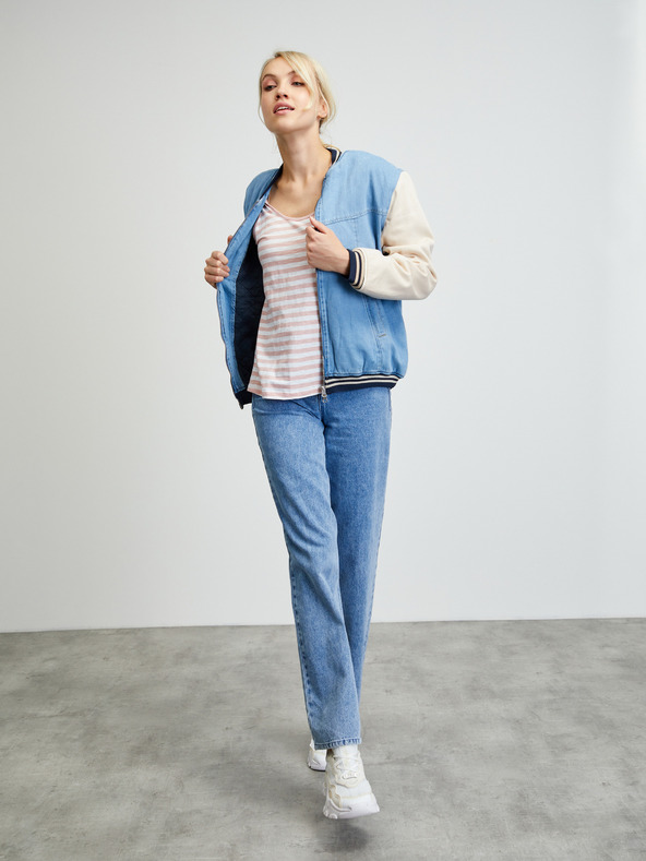 ZOOT.lab Bela in roza ženska črtasta majica ZOOT.lab Josefina