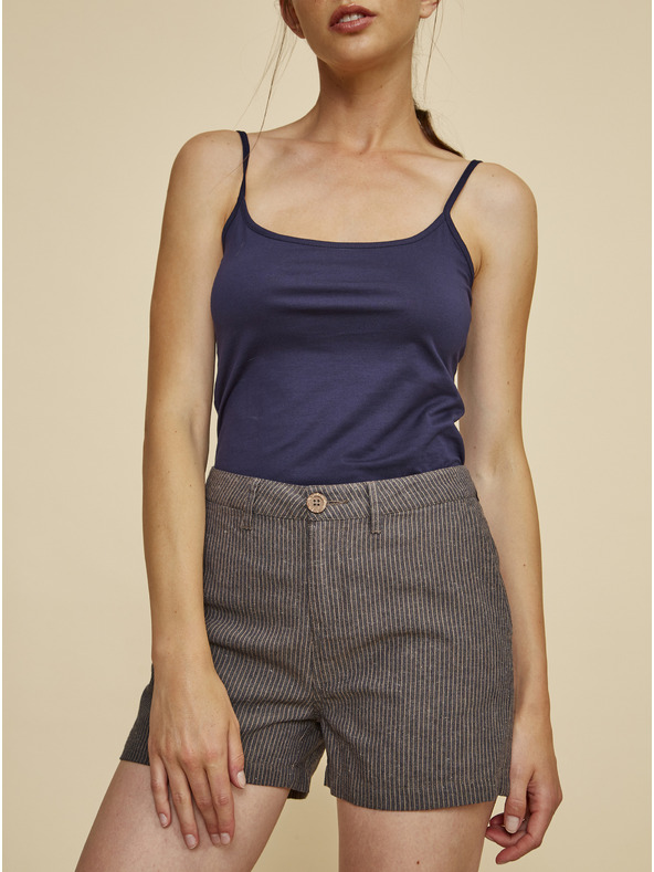 ZOOT.lab Bež ženske črtaste kratke hlače s platnom ZOOT.lab Jade