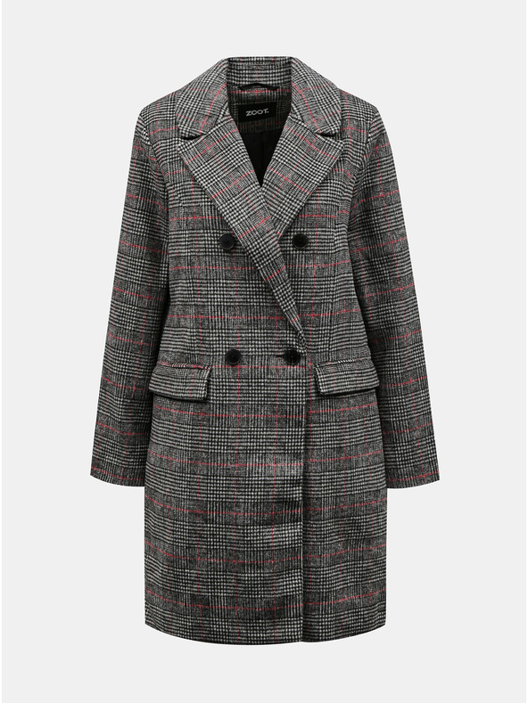 ZOOT.lab Temno siv ženski karirast zimski plašč ZOOT.lab Gabrielle