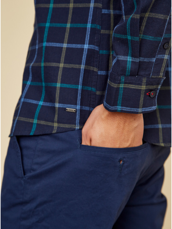 ZOOT.lab Temno modra moška karirasta srajca ZOOT.lab Aiden