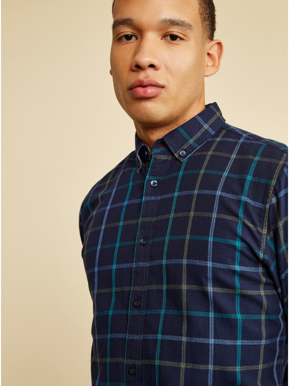ZOOT.lab Temno modra moška karirasta srajca ZOOT.lab Aiden