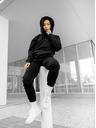 ICOONIC Črna osnovna majica s kapuco unisex ICOONIC