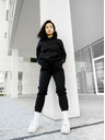 ICOONIC Črna osnovna majica s kapuco unisex ICOONIC