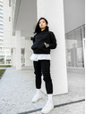 ICOONIC Črna osnovna majica s kapuco unisex ICOONIC
